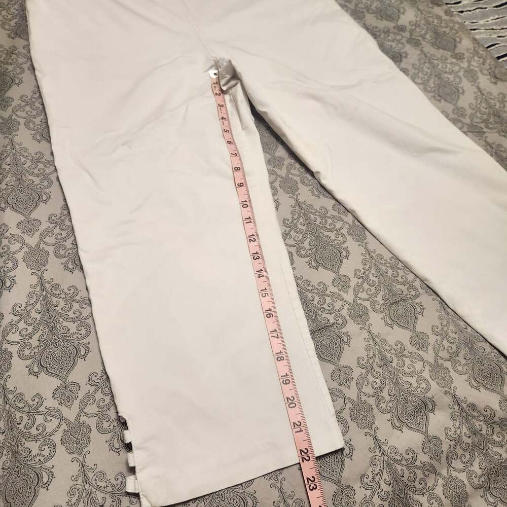 Allison Daley Pants Size 18 White Capri Side Slit - Picture 6 of 10
